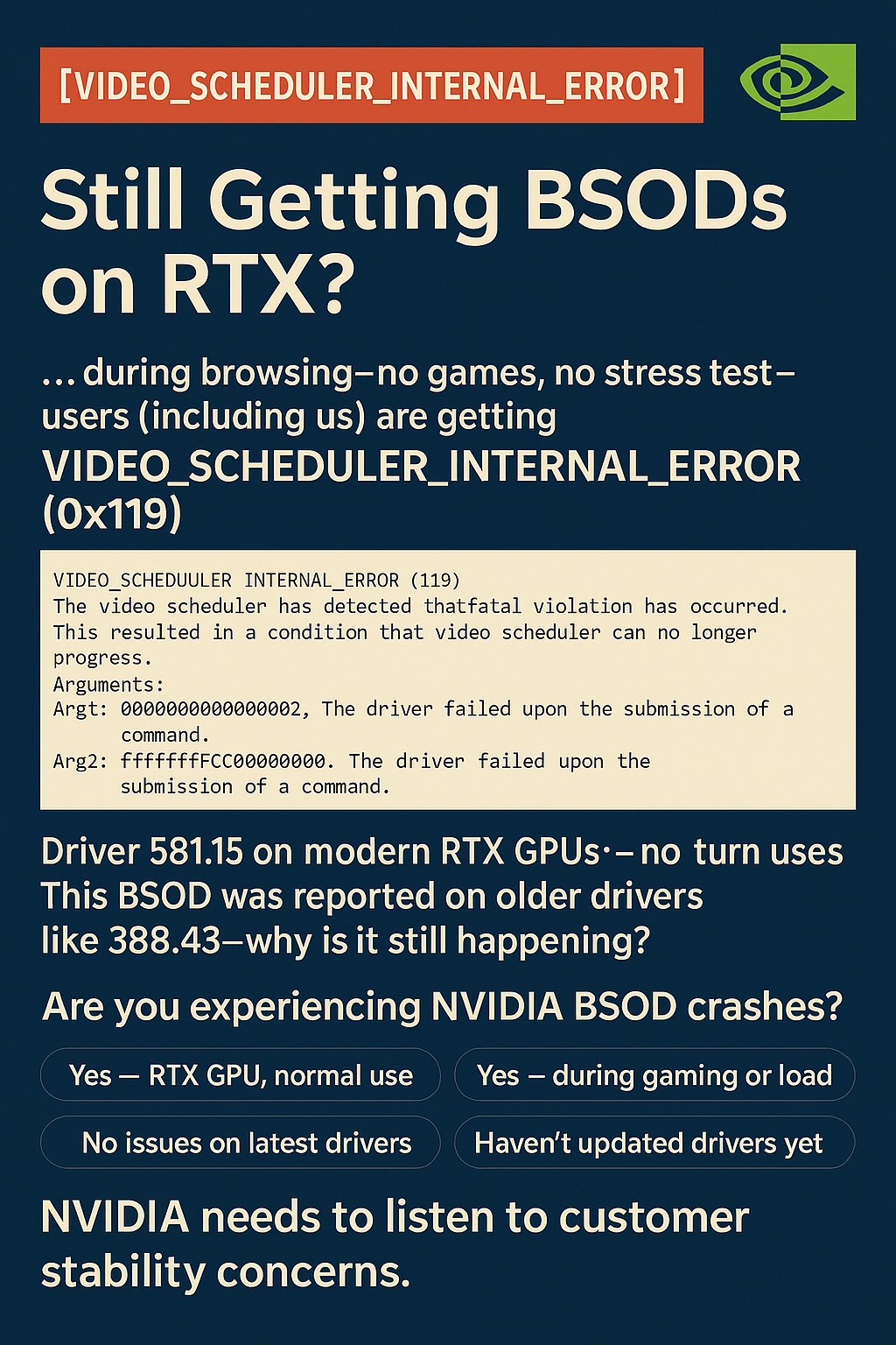 Random BSOD on RTX GPU — Still Not Fixed?